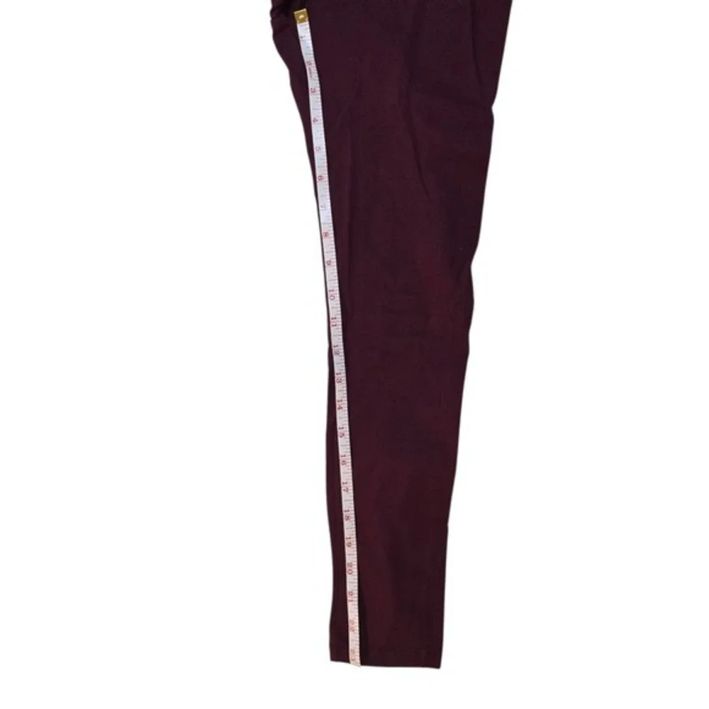 Burgundy Solid Leggings Kids Girls Maroon Elastic Waist Full‎ Length Pants
